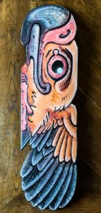 Oiseau sur Skate découpé